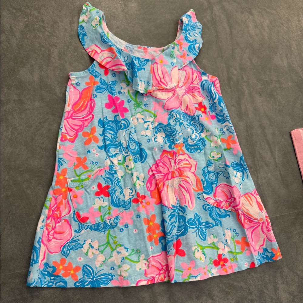 Lilly Pulitzer Floral Print Fabric in Pink and Blue